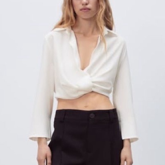 Zara Tops Zara Pleated Crop Top Poshmark